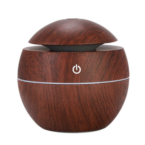 

2 PCS USB Aroma Diffuser Ultrasonic Cool Mist Humidifier Air Purifier 7 Color Change LED Night Light(Dask Wood Color)