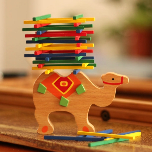 

Wooden Toy Animal Balance Wooden Blocks Balance Wooden Game Montessori Blocks Gift For Child(Camel)