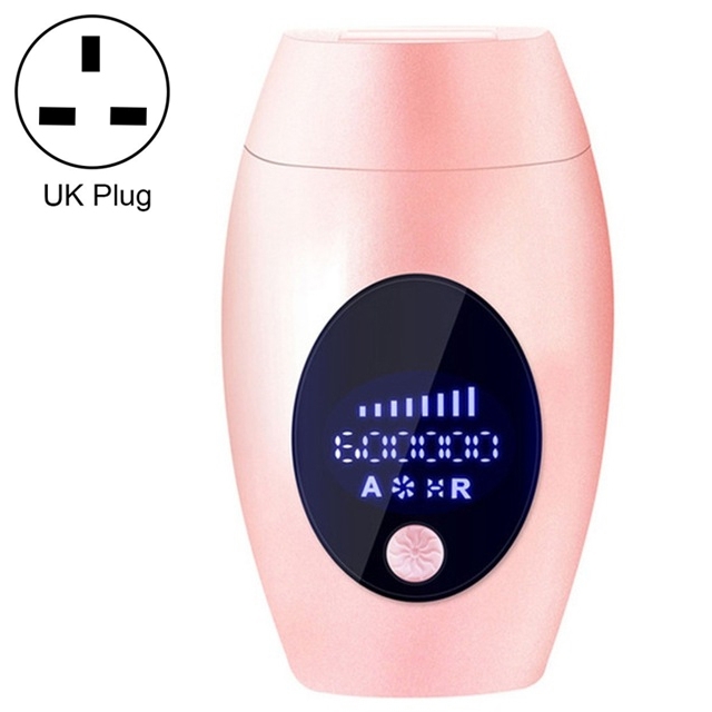 

600000 Flash Professional Permanent LPL Epilator Painless LCD Hair Removal Machine, Specification:UK Plug(Pink)