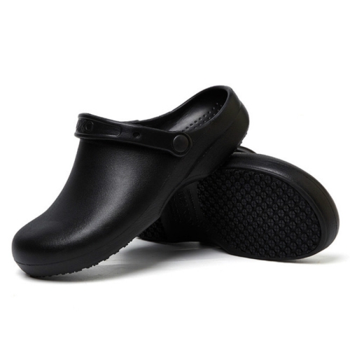 

Kitchen Chef Shoes Food Service Non-slip Water-proof Oil-Proof Slippers, Size:39(Black)