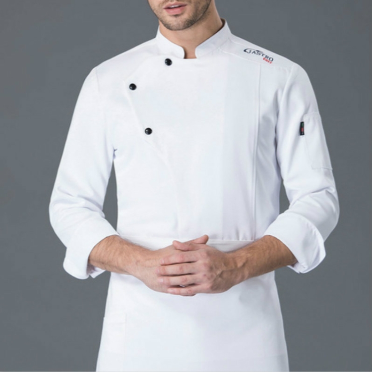 

Long Sleeve Chef Clothes Overalls, Size:M(White)