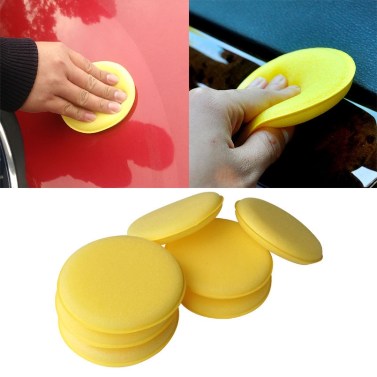 

5 PCS Car Vehicle Wax Polish Foam Sponge Hand Soft Wax Yellow Sponge Pad for Car Detailing Care Wash