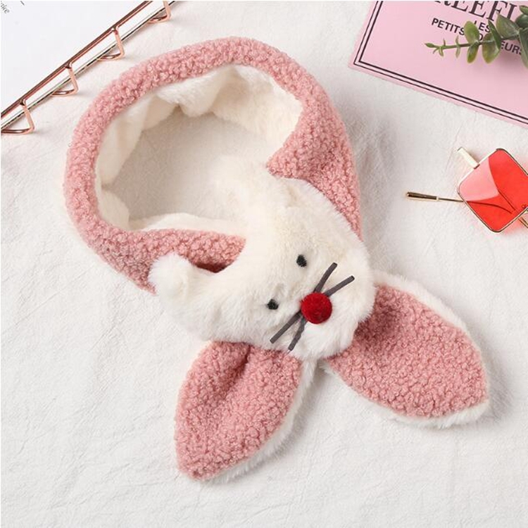 

Autumn and Winter Children Cartoon Little Fox Plush Warm Scarf, Size:68 x 8cm(Rose Pink)