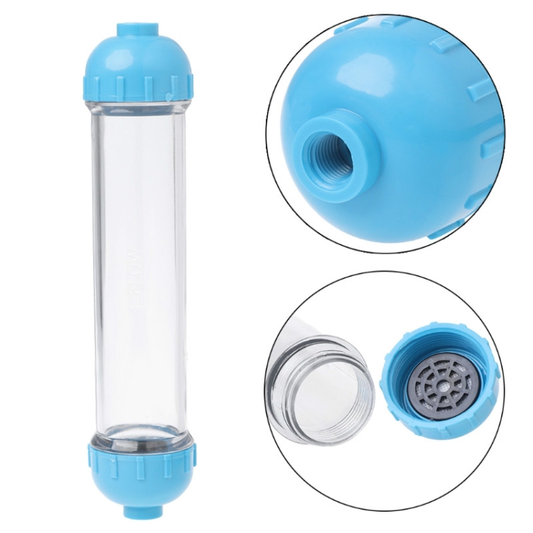 

Double Cover Transparent Small T Filter Shell DTY Filter Shell for Water Purifier Filtration, Color:Blue
