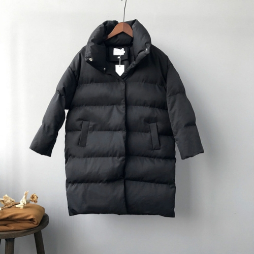 

Duck Down Jacket Women Winter Outerwear Female Long Casual Warm Coats, Size:L(Black)