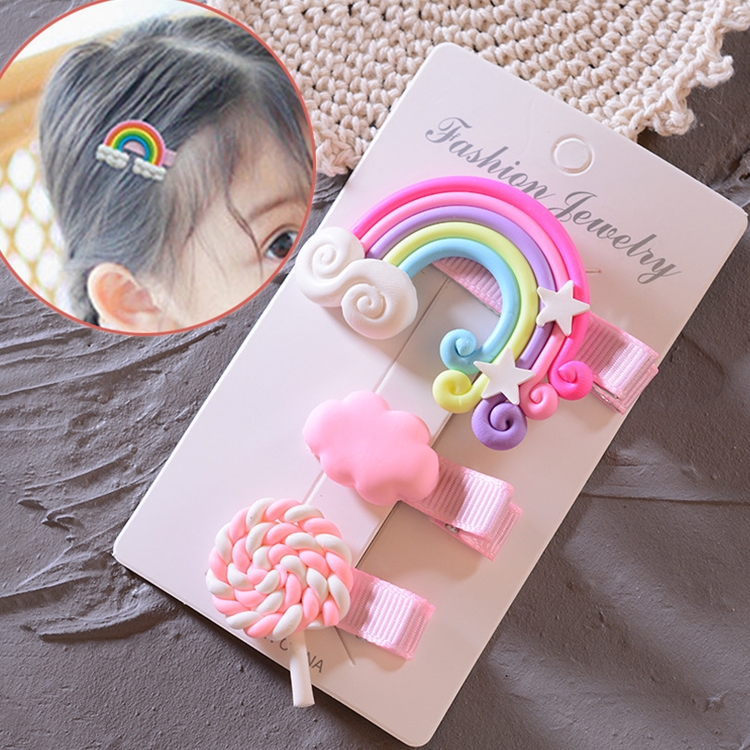 

Rainbow Mesh Hair Bows for Girls Princess Hair Clips Colorful Kids Hair Pins(Pink)