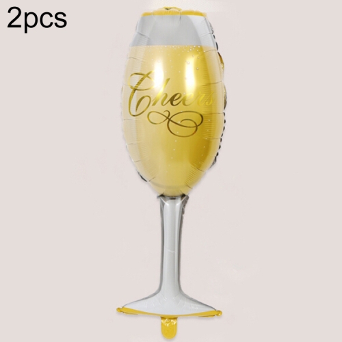 

2 PCS Birthday Party Celebration Decoration Wine Bottle Wine Glass Foil Balloon, Specificate:Large Champagne Bottle
