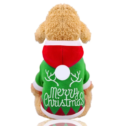 

Christmas Santa Costume Winter Pet Dog Clothes with Hat, Size:L(Green Letter)