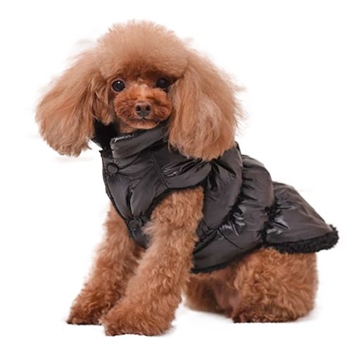 

Winter Dogs Pet Cat Padded Vest Coat Puppy Warm Jackets Clothes, Size:S(Black)