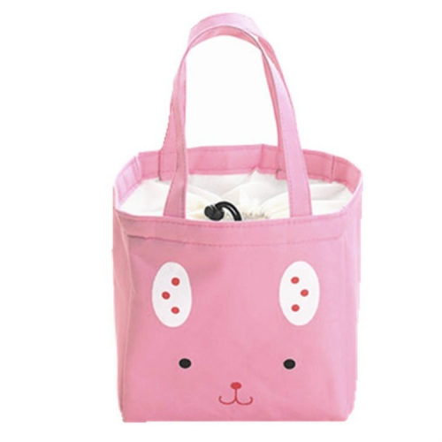 

Cute Animal Waterproof Portable Box Ice Bag Student Insulation Rice Lunch Canvas Bag(Pink Rabbit)