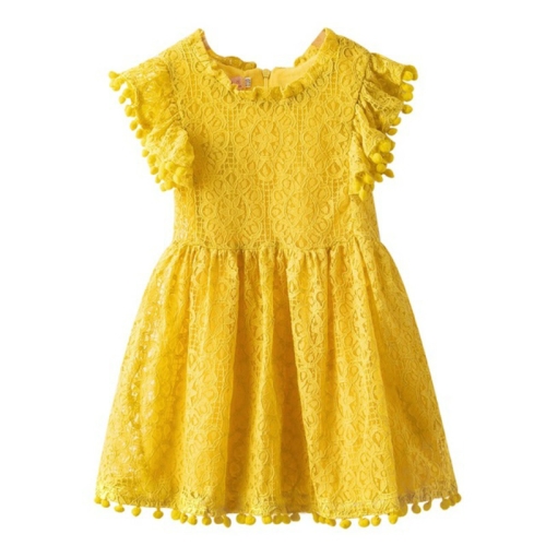 

Girl Dress Flower Girls Party Wedding Dresses, Size:120cm(Yellow)