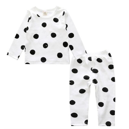

Children Cartoon Cotton Underwear Care Belly Pajamas Set, Size:M(Big Dot)