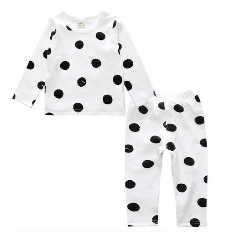

Children Cartoon Cotton Underwear Care Belly Pajamas Set, Size:XXL(Big Dot)