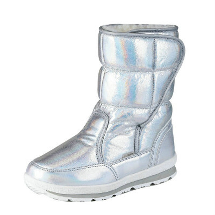 

Wool Warm Inside Parent-child Shoes Snow Boots, Size:37(Sliver)
