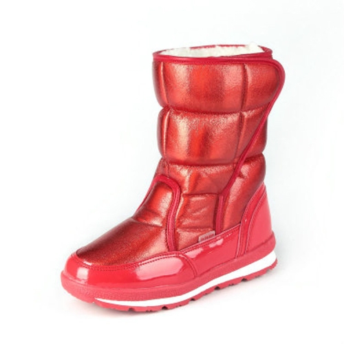 

Wool Warm Inside Parent-child Shoes Snow Boots, Size:38(Red)
