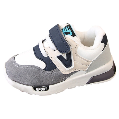 

Children Casual Sneakers Mesh Soft Running Warm Shoes, Size:21(Gray)