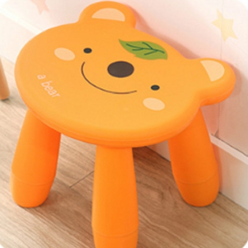 

Thickened Children Chair Baby Plastic Stool Cute Cartoon Kindergarten Stool(Orange Bear)