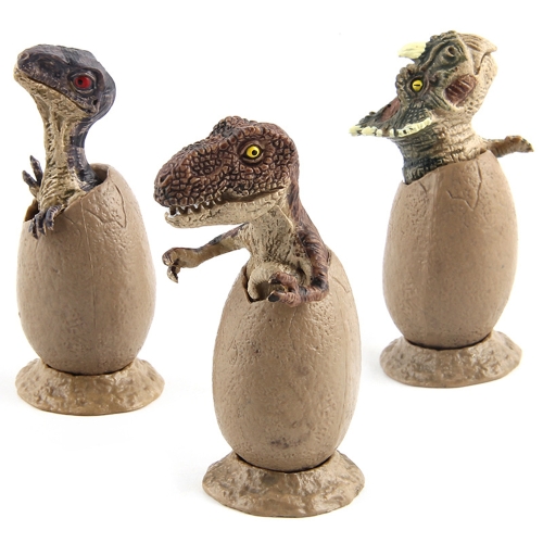 

3 PCS / Set Dinosaur Model Mini Semi-hatching Dinosaur Egg Belt Base Set Model Toy
