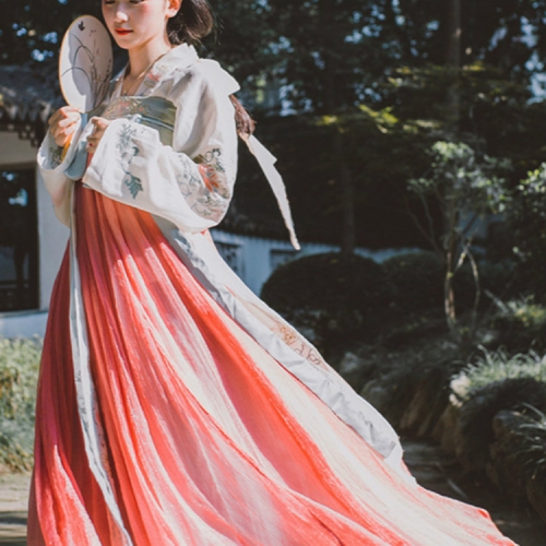 

Traditional Loose Hanfu Costumes Daily Light Elegant Chest Skirt, Size:L(As Show)