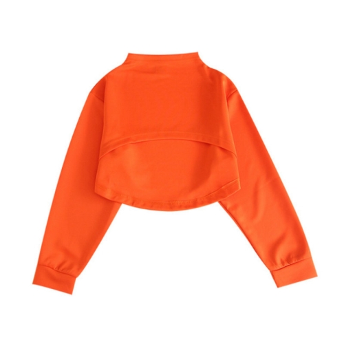 

Children Hip Hop Street Dance Costumes Catwalk Jazz Dance Costumes(Orange Top)