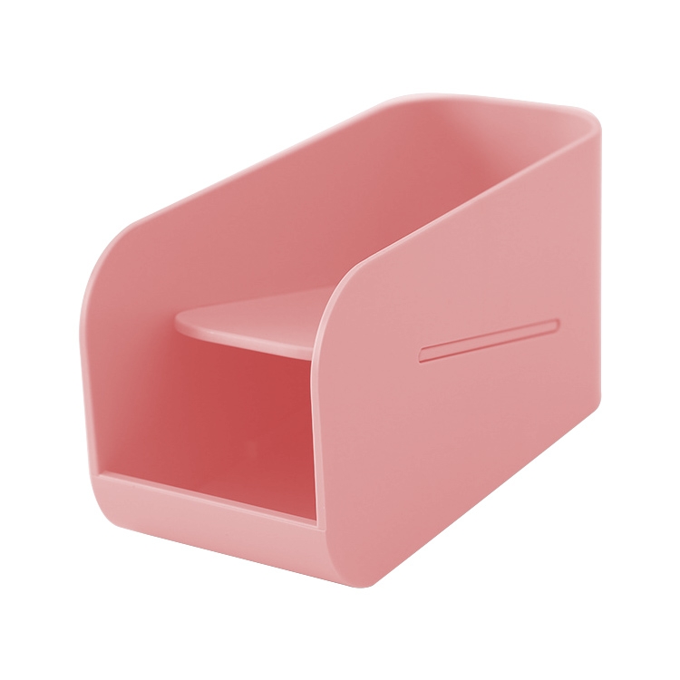 

Creative Office Pen Case Double Desktop Storage Box Simple Stationery Finishing Pen Holder(Pink)