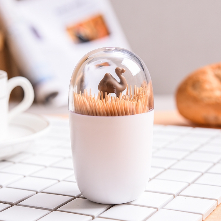 

Creative Animal Plant Shape Toothpick Cotton Swab Storage Box Small Size Camel