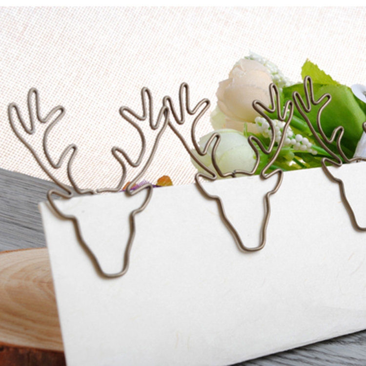 

8 PCS/Set Deer Head Paper Clip Shaped Paper Clip Creative Shape Pin Bookmark
