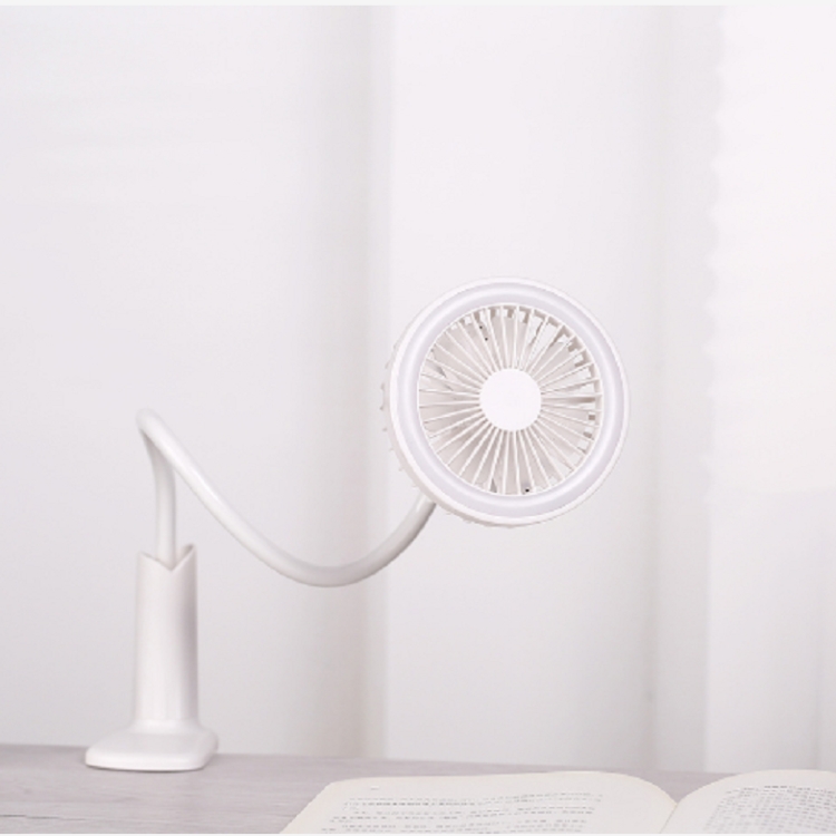 

Portable USB Fan Flexible with LED Light 2 Speed Adjustable Cooler Mini Fan Handy Small Desk Desktop USB Cooling Fan(White)