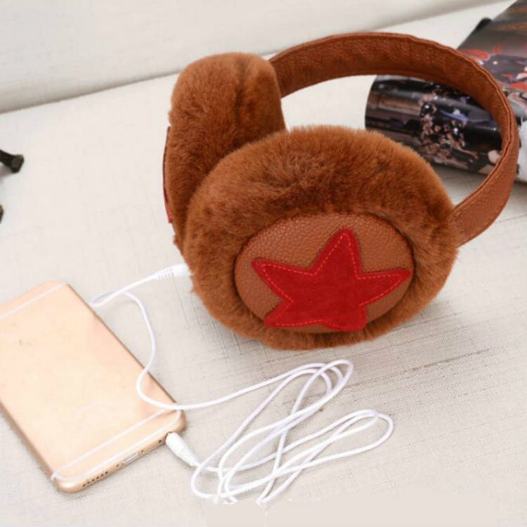 Color : Light Purple Rabbit Ear Protector with Loop Ear for Girls Ladies Warm Earmuffs