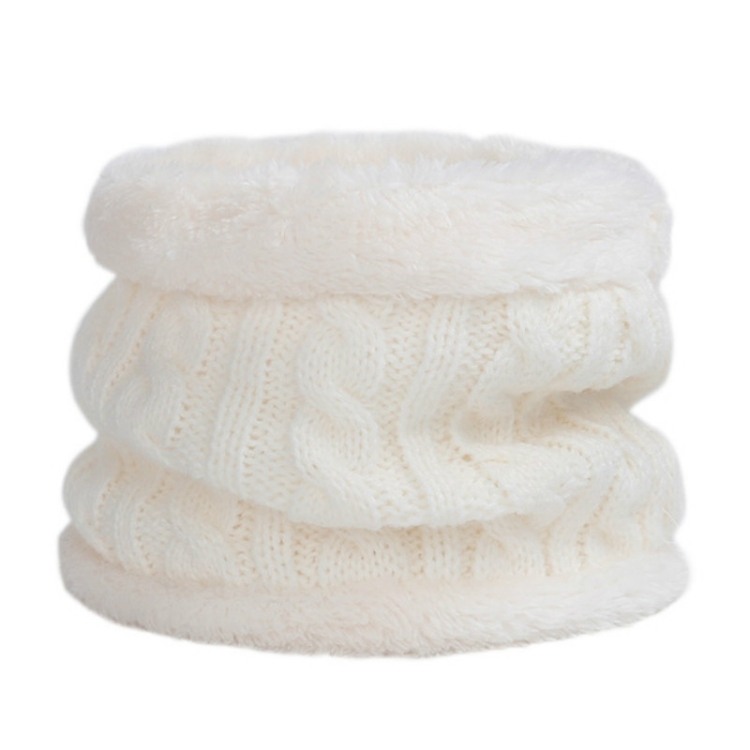

Children Winter Warm Velvet Elastic Knit Scarf, Length:60cm or less(White)