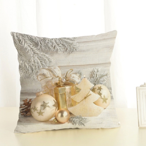 

Christmas Decoration Cotton and Linen Pillow Office Home Cushion Without Pillow, Size:45x45cm(Golden Gift)