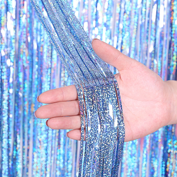 Sunsky 2 Pcs Backdrop Curtains Glitter Gold Tinsel Fringe Foil