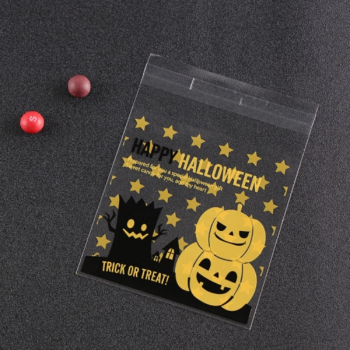 

100 PCS/Pack Halloween Pumpkin Hat Elf Gift Bag Candy Bag Jewelry Bag(Pumpkin and Tree Demon)