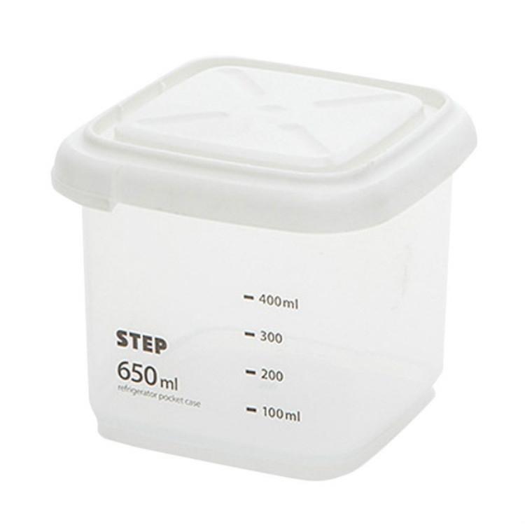 

Transparent Storage Box Food Storage Box Rectangular Sealed Grain Storage Tank Kitchen With Scale Grain Box, Capacity:650ml