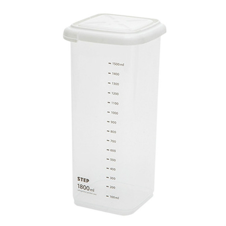

Transparent Storage Box Food Storage Box Rectangular Sealed Grain Storage Tank Kitchen With Scale Grain Box, Capacity:1800ml