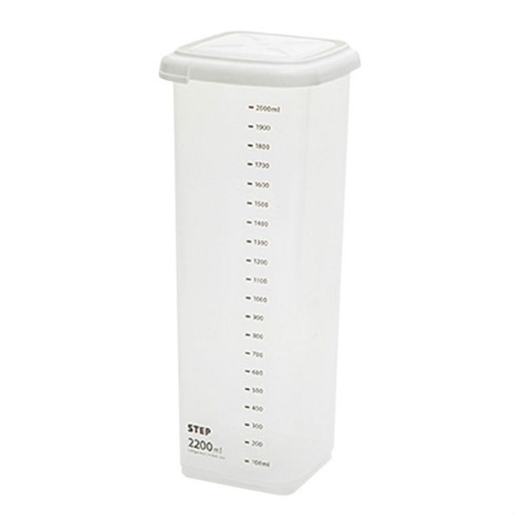 

Transparent Storage Box Food Storage Box Rectangular Sealed Grain Storage Tank Kitchen With Scale Grain Box, Capacity:2200ml