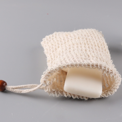 

2 PCS Cotton Soap Bag Natural Plant Fiber Environmental Protection Handmade Soap Foam Net Storage Bag Soap Bag With Wood Beaded