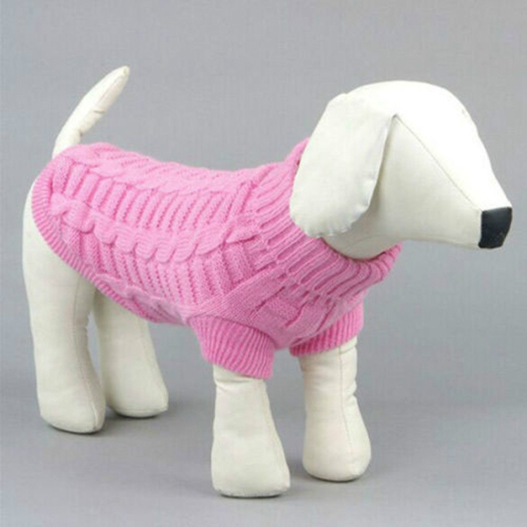 

High-elastic Solid Color Dog Sweater Teddy Dog Clothes, Size:XS(Pink)