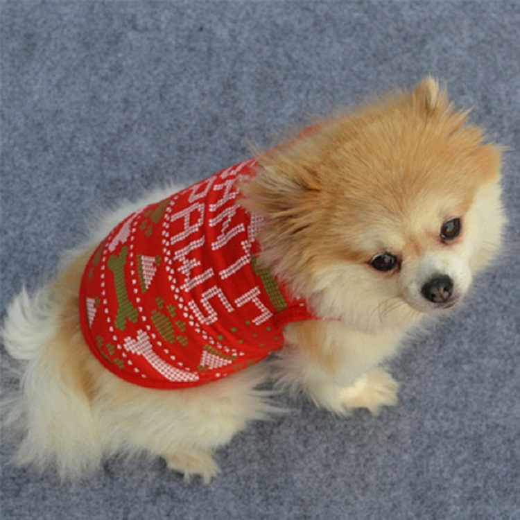 

Christmas Pet Holiday Costume Dog Clothes Cotton T-shirt, Size:S(Bone Elk)