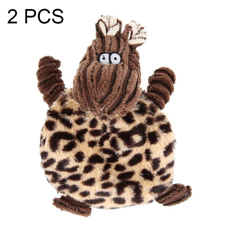 

2 PCS PV Velvet Rabbit Cattle Corduroy Bite Vocal Pet Dog Plush Toy(Cattle)