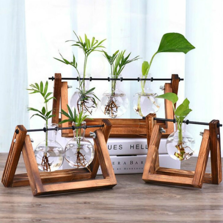 

Hydroponic Plant Glass Flower Pot Crystal Ball Home Decoration Hanging Pot, Style:Combination