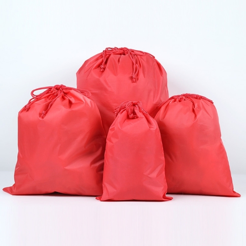 

10PCS Portable Nylon Waterproof Travel Storage Bag Drawstring Beam Pocket Clothing Storage Bag, Size:34cmx39cm(Red)