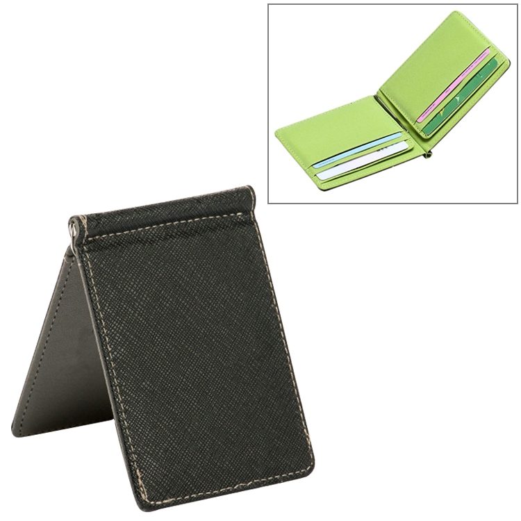 

Men Fashion Leather Wallet Solid Purses Clip Cash Holder Wallet ID Credit Card Case(Gray)