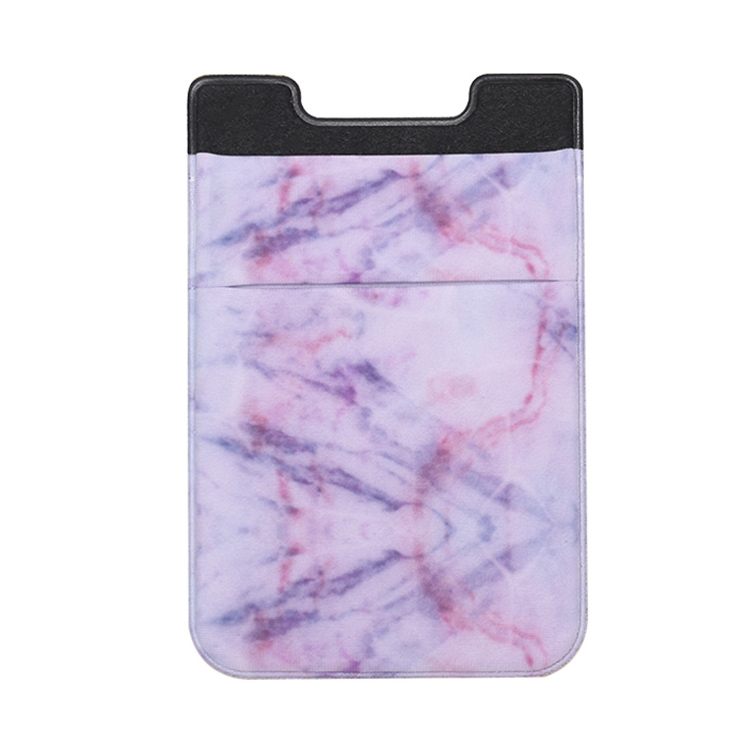 

Marble Pattern Road Stretch Phone Back Plastic Card Holder Sticky Phone Clip(Purple )