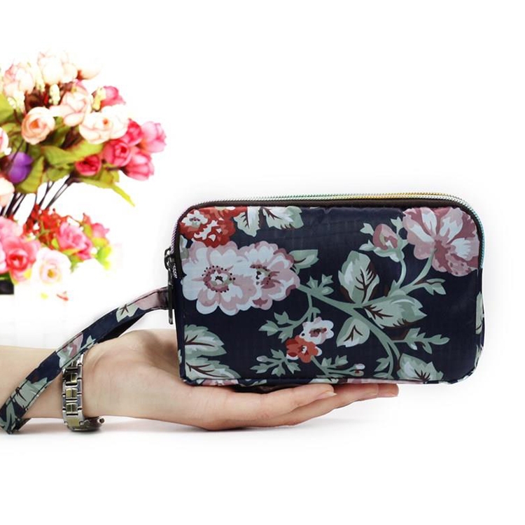 

Women Wallet Three Layers Bag with Wrist Belt Zipper Clutches Cute Cartoon Cat Floral Mermaid Female Wallet Lady(U31)