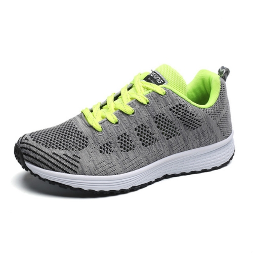 

Flat Casual Fashion Mesh Footwear Outdoor Jogging Shoes, Shoes Size:39(Gray fluorescent green)