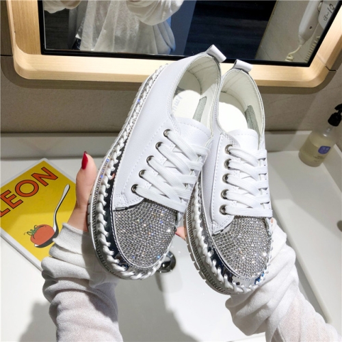 

Rhinestone Sponge Cake Platform Shoes, Shoe Size:39(White)