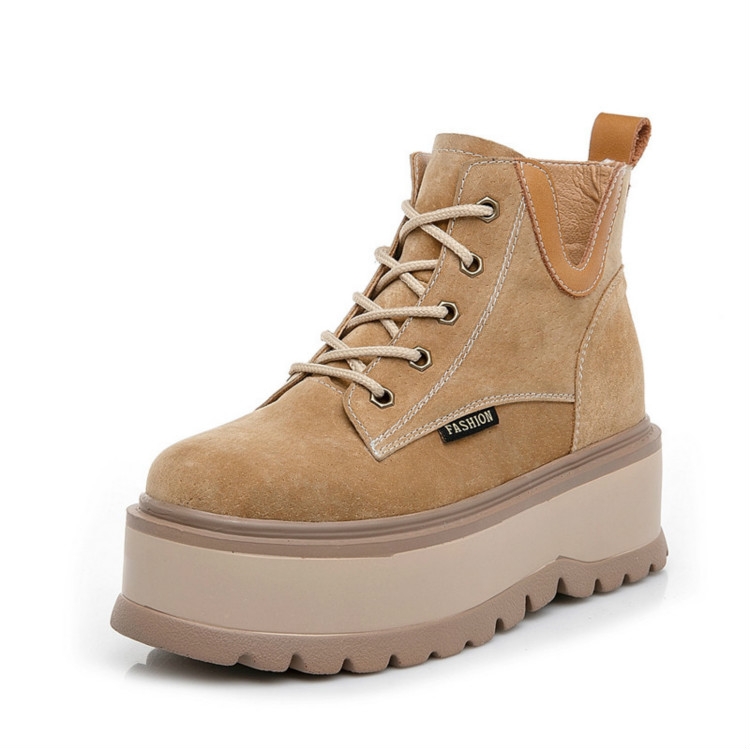 

Thick Bottom Increased Warm Martin Boots, Size:38(Ginger Yellow)
