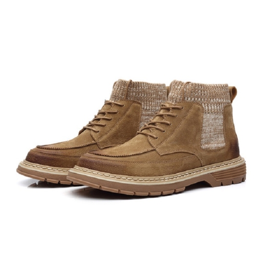 

Vintage Martin Boots Men High Top Leather Boots, Size:41(Brown)