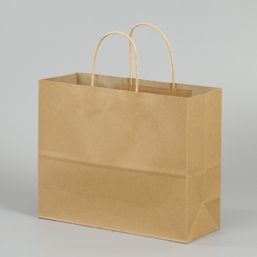 

10 PCS Elegant Kraft Paper Bag With Handles for Wedding/Birthday Party/Jewelry/Clothes, Size:32x25x11cm(Yellow Kraft)